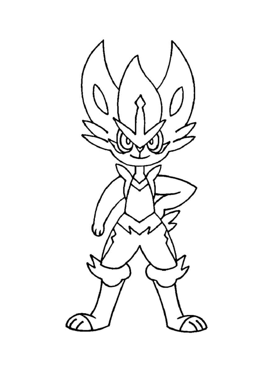 Pokemon Cinderace coloring pages - Free Printable