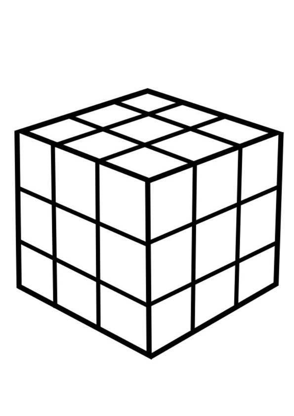Coloring Pages | Rubik's cube coloring pages free for kids