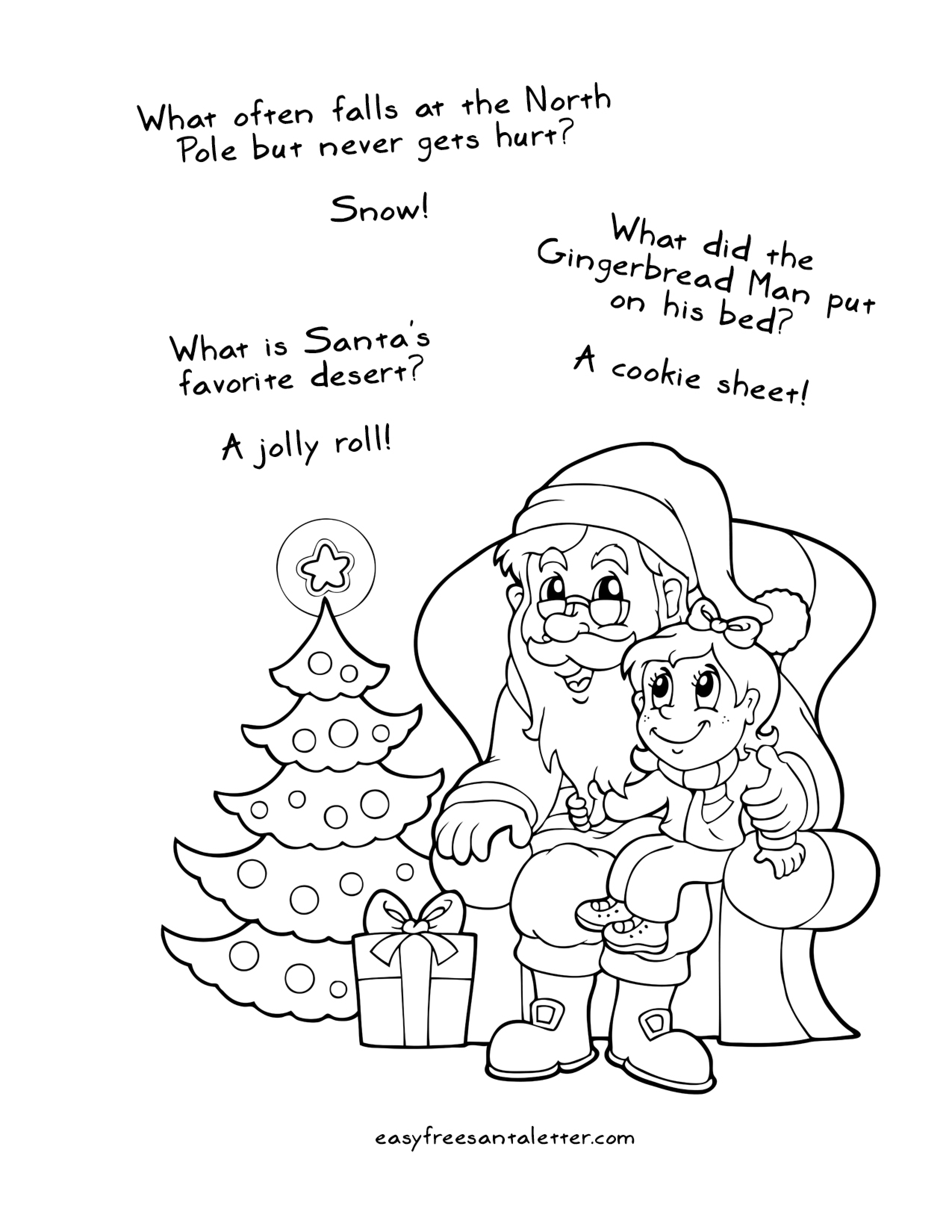 Free Printable Christmas Coloring Pages (with jokes ...