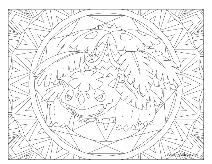 003 Venusaur Pokemon Coloring Page · Windingpathsart.com