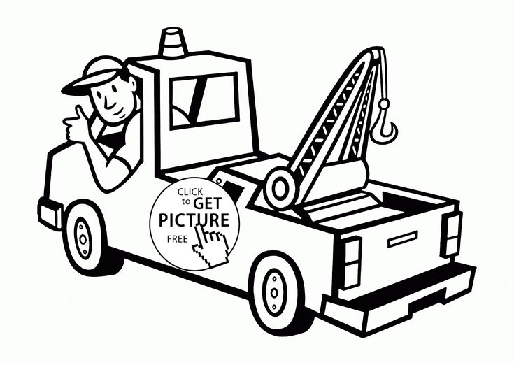 Tow Truck and Driver coloring page for toddlers, transportation coloring  pages … | Monster truck coloring pages, Truck coloring pages, Free  printable coloring pages