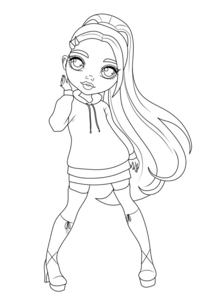 Rainbow High dolls coloring pages to print free
