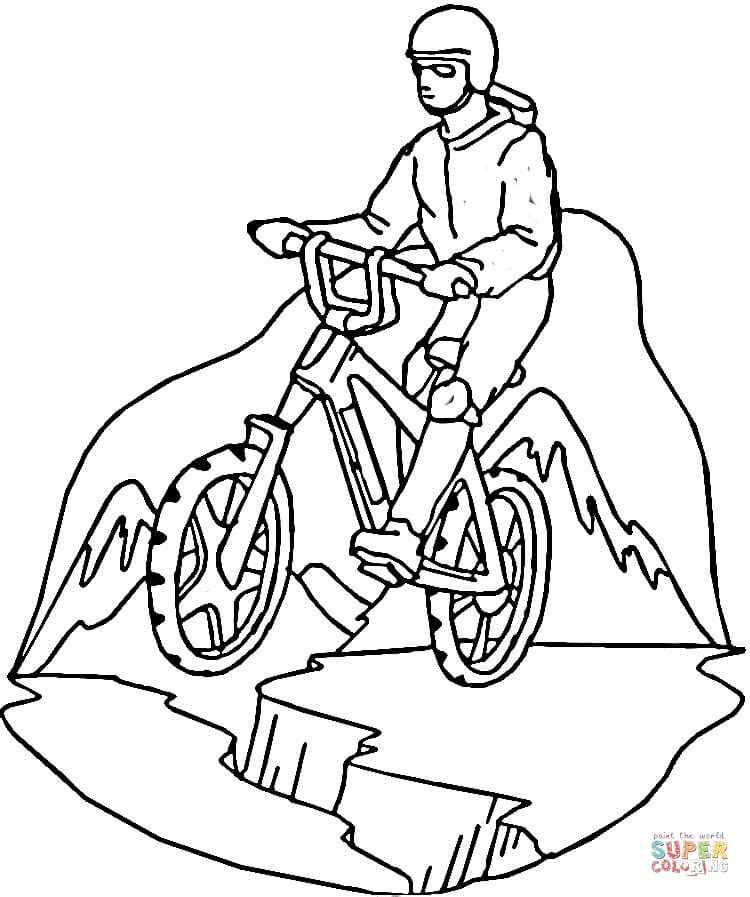 Mountain Biking coloring page | Free Printable Coloring Pages