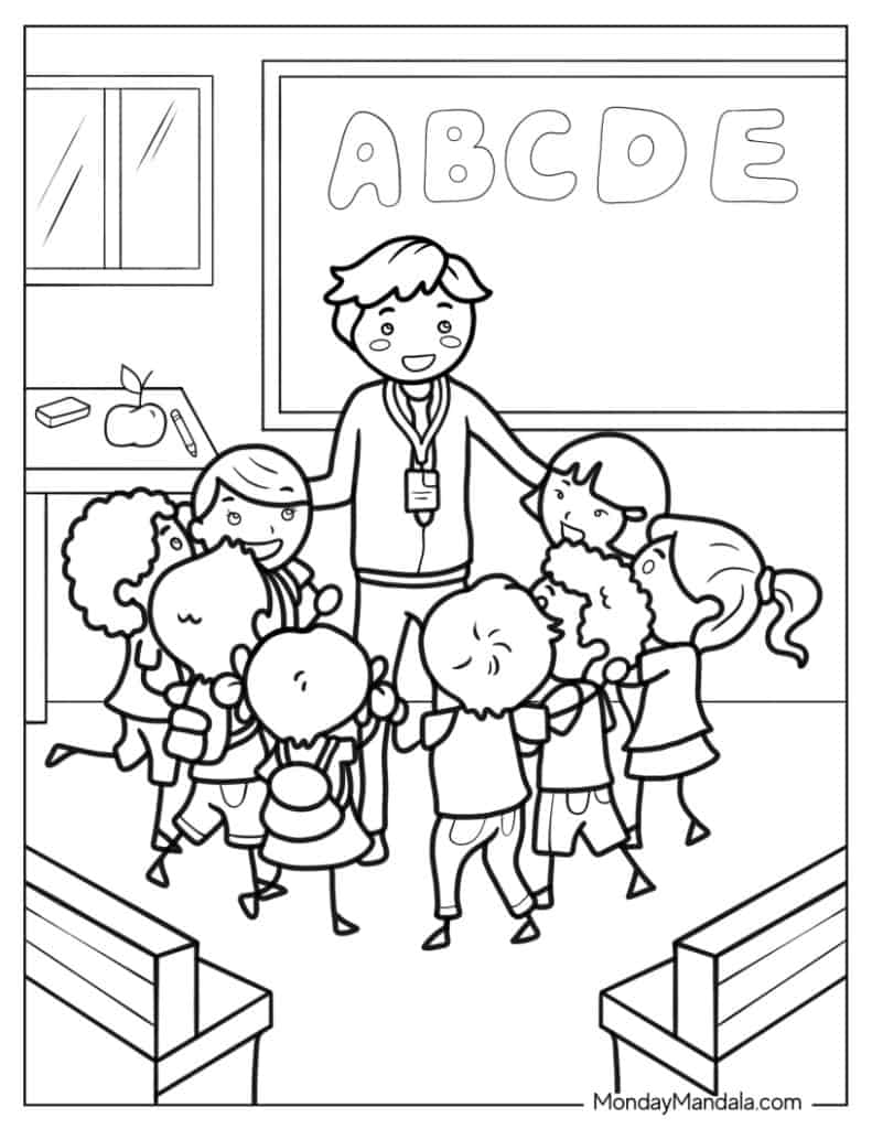 20 Teacher Coloring Pages (Free PDF ...