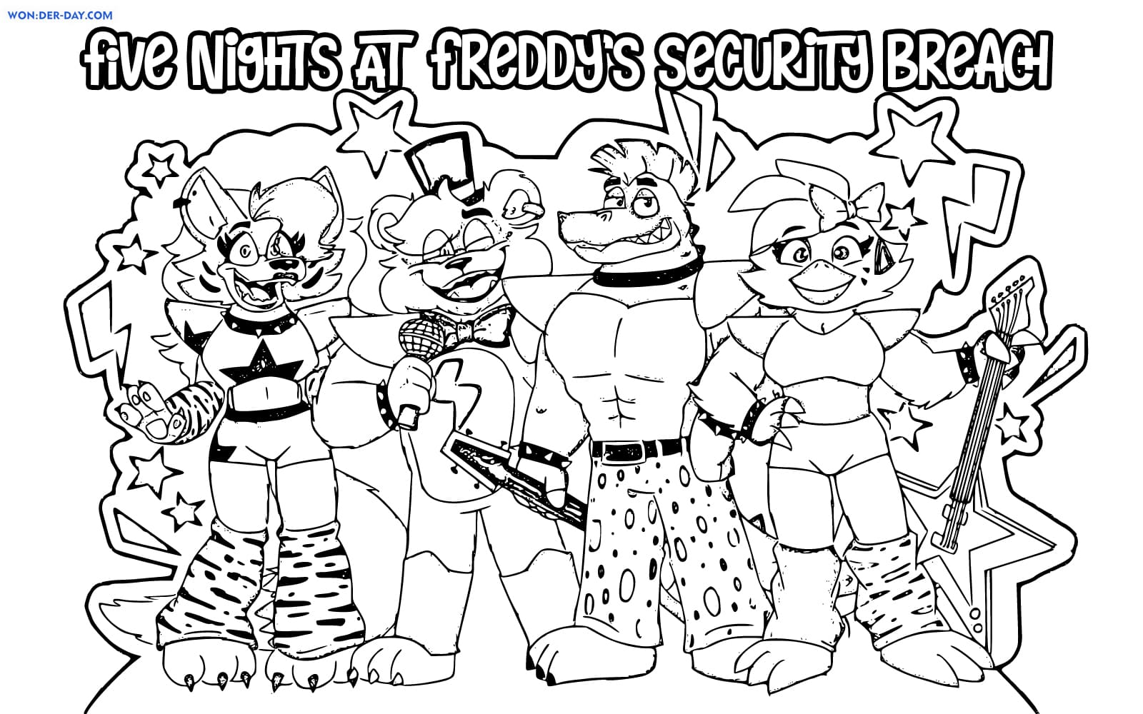 Fnaf Security Breach Coloring Pages ...