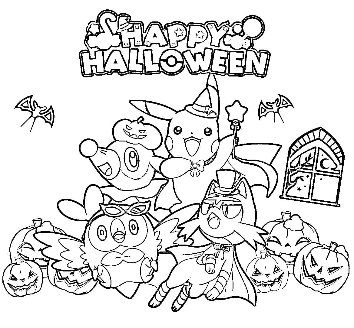 Pokemon Halloween coloring pages ...