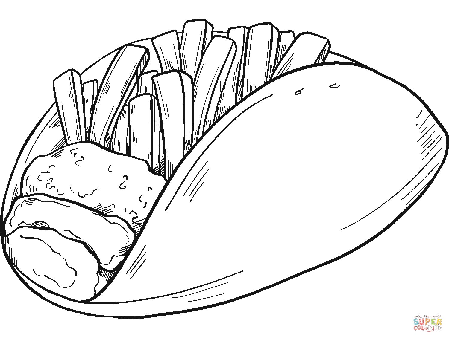 Taco coloring page | Free Printable Coloring Pages