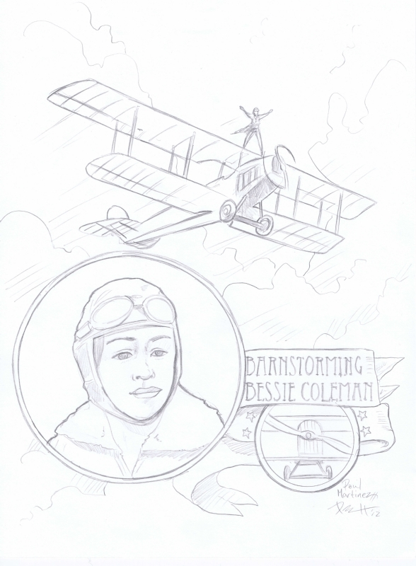 Bessie Coleman by Paul Roman Martinez, in Tisha W.'s Commissions,  convention sketches, and published art Comic Art Gallery Room