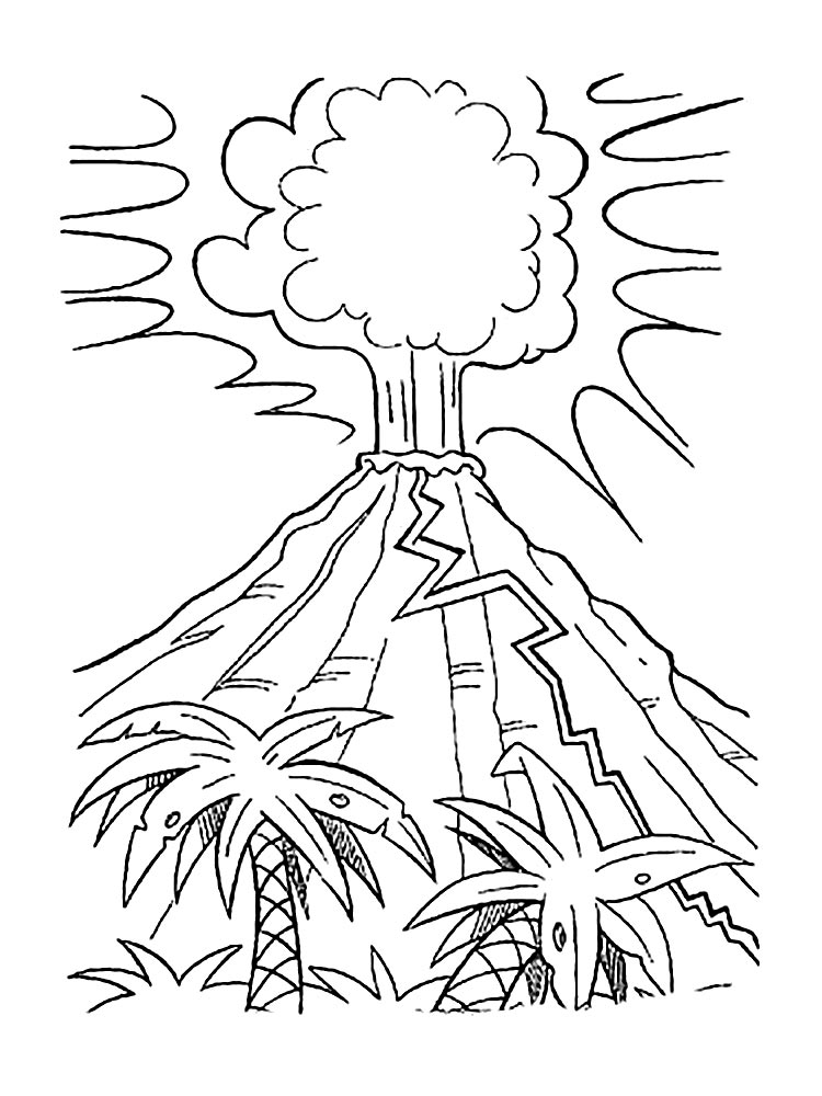 Volcano coloring pages. Download and print Volcano coloring pages