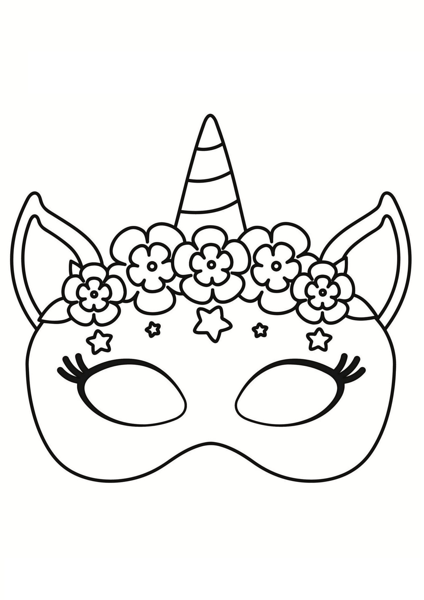 Unicorn Mask Coloring Book Printable & Online