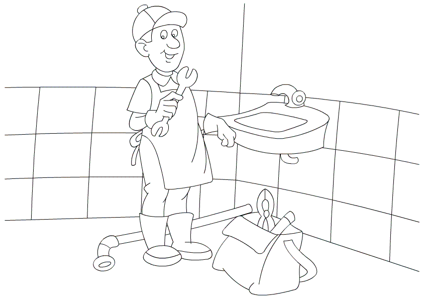 People and Jobs Coloring Pages | Labor Day Coloring Pages | Color Plumber