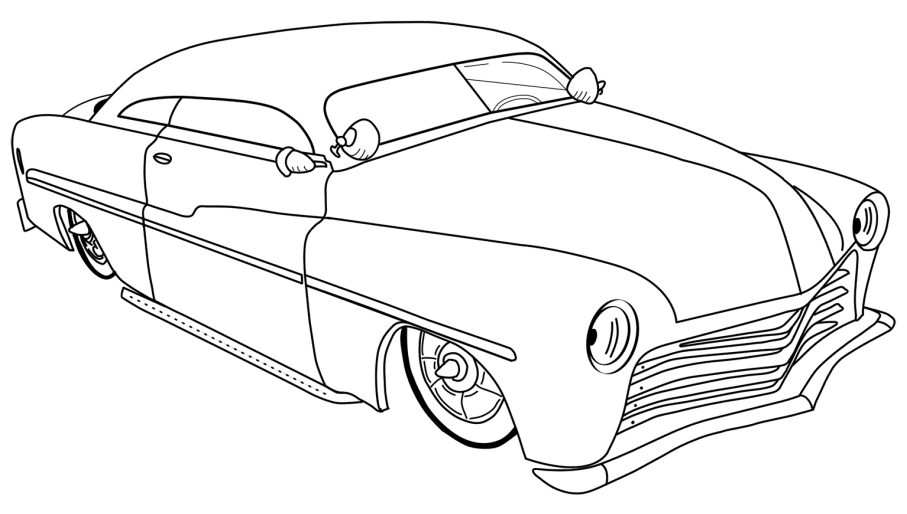 1950 Mercury Lowrider Coloring Page - Free Printable Coloring Pages for Kids