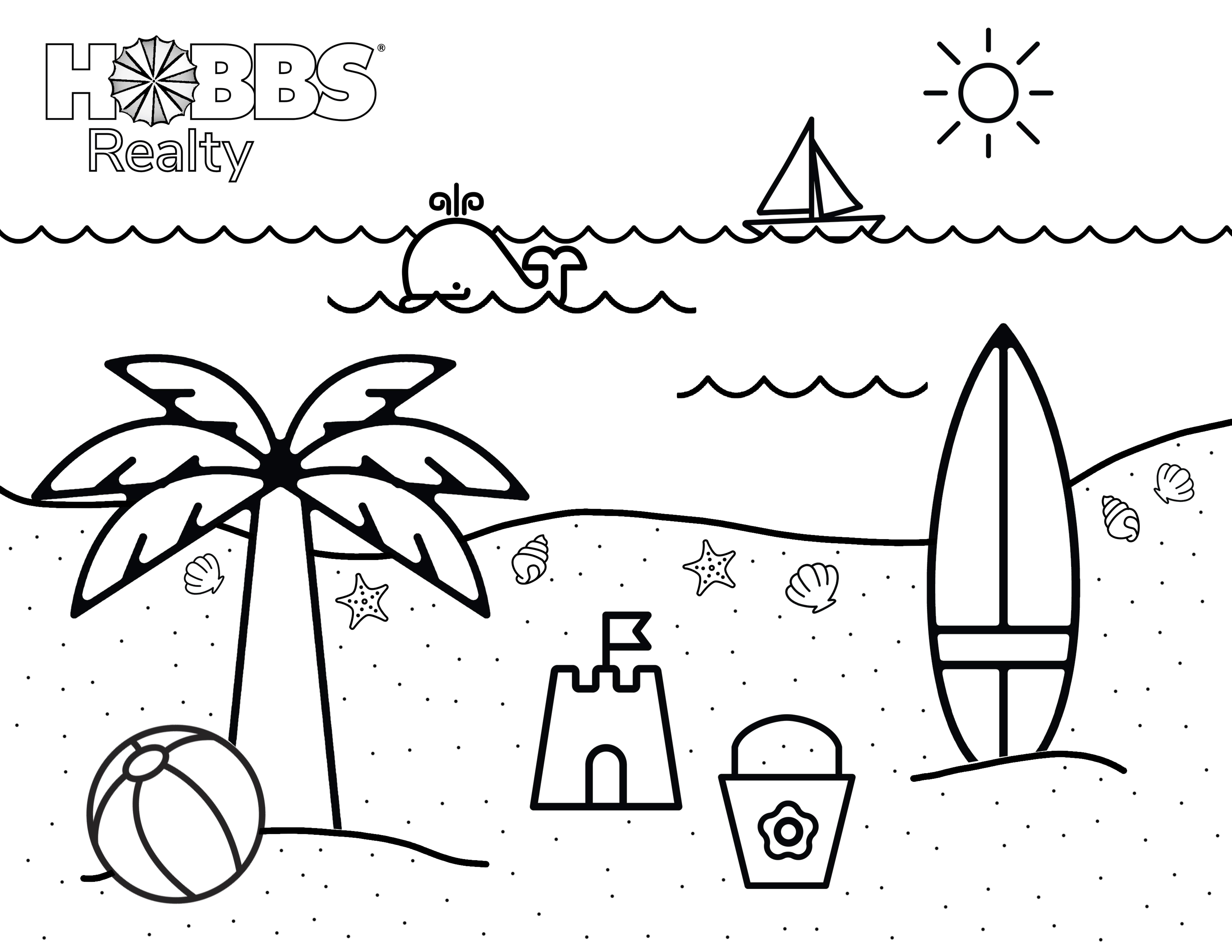 Beach Coloring Pages for Kids | Holden Beach Blog