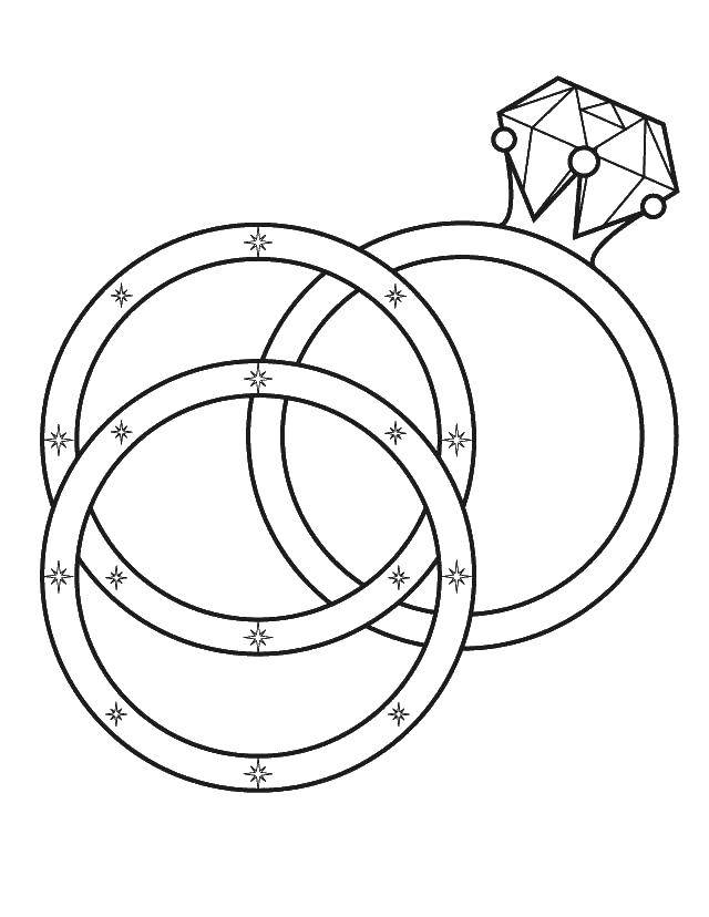 Online coloring pages Coloring page Diamond ring 2 rings ring, Coloring  pages for kids.