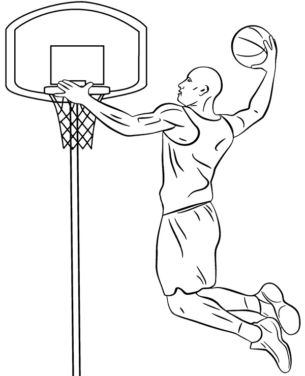 Slam dunk coloring page basketball - Topcoloringpages.net