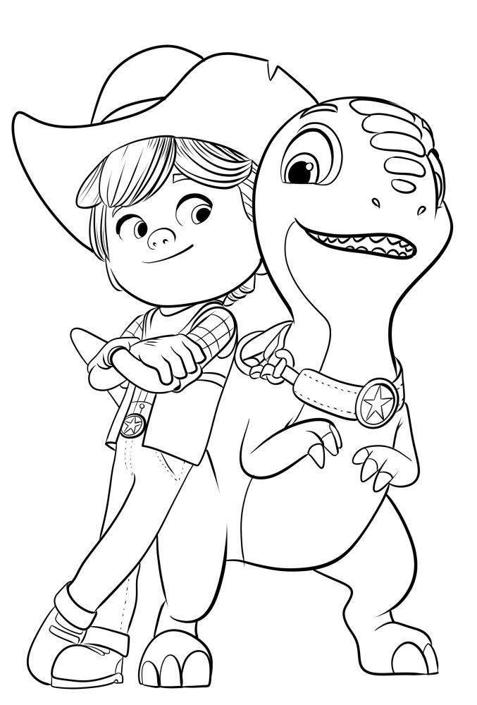 Jon, Blitz from Dino Ranch coloring page