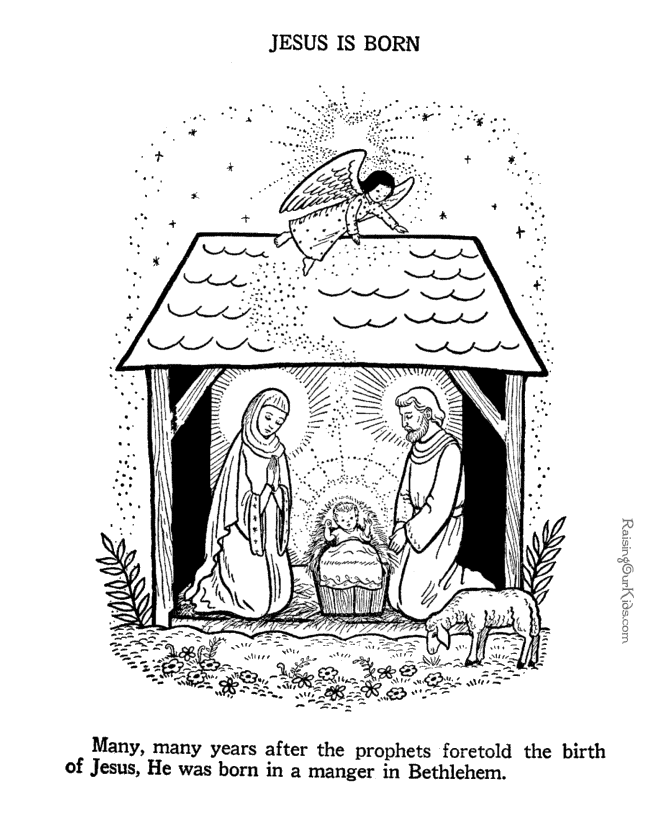 Baby Jesus - Nativity coloring page to print 045