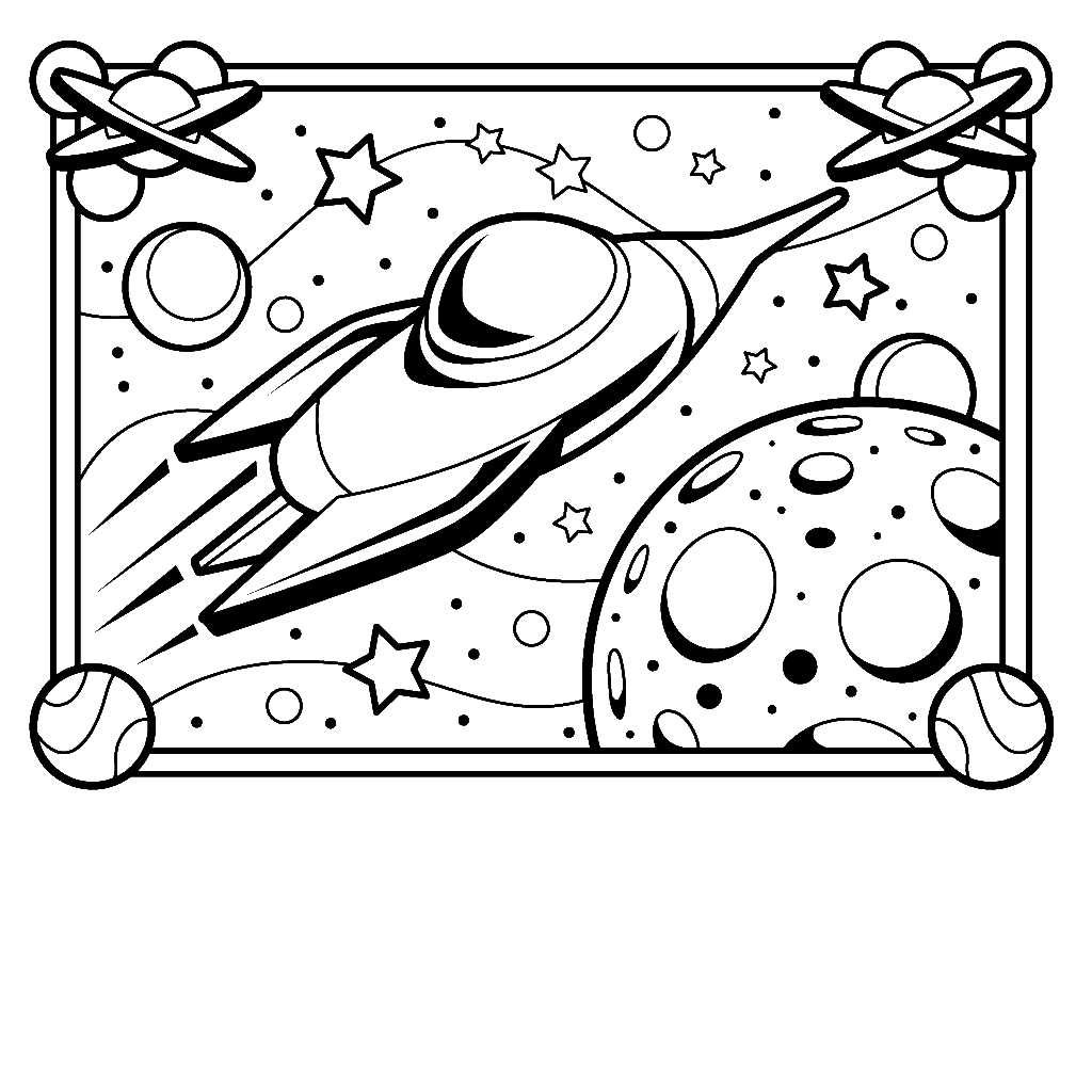 Space coloring pages to download and print for free