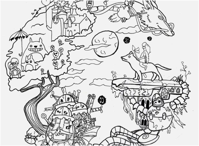 Howl039s Moving Castle Coloring Howls Line Art Studio Ghibli Math Basic  Definition Studio Ghibli Coloring Pages ...