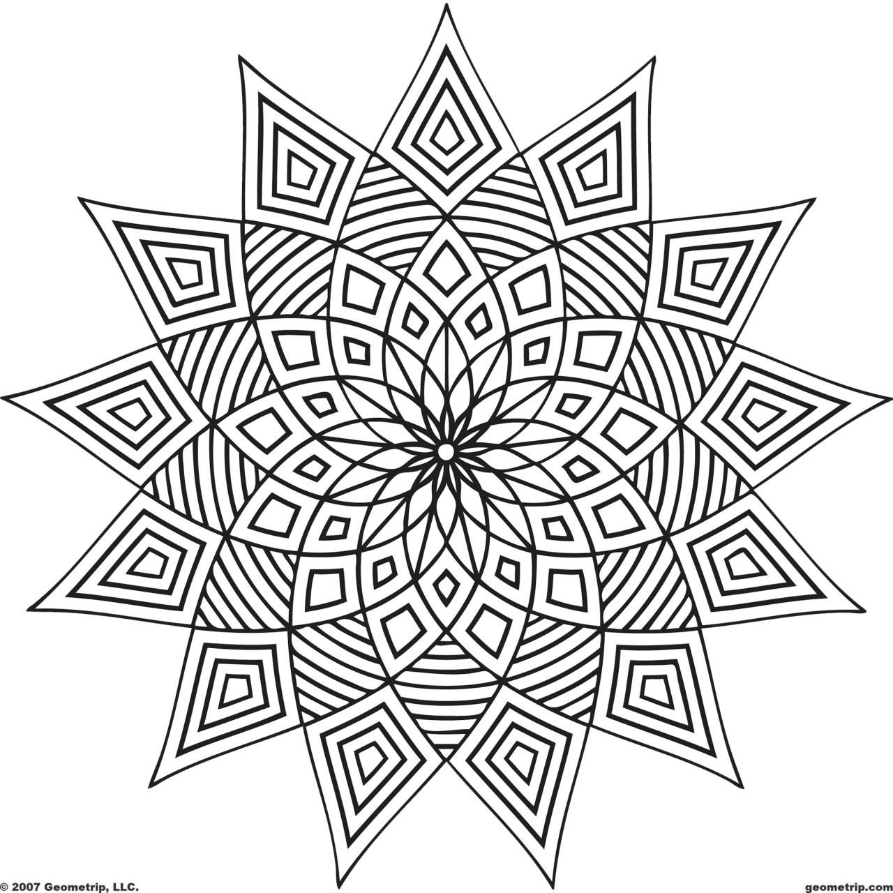 Coloring Page Shape Geometric Designs Coloring Page For Kids ...