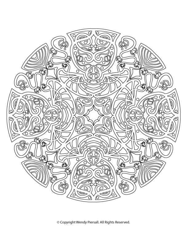 Free Art Nouveau Mandala Coloring Page