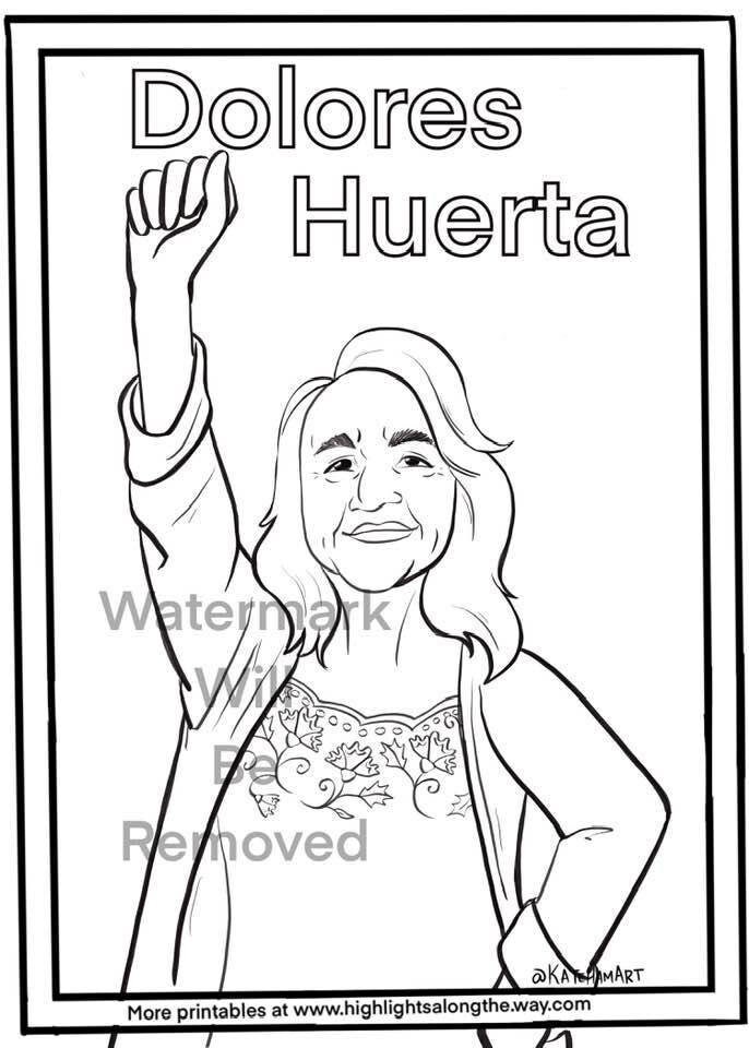 Dolores Huerta Instant Download Printable Coloring Page | Etsy Australia
