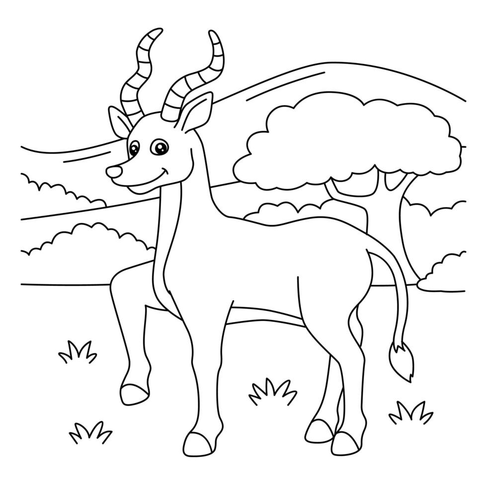 Antelope Coloring Page for Kids 5073741 Vector Art at Vecteezy