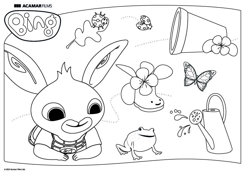 Bing the Bunny' Coloring Sheets | Coloring sheets, Spring spirits, Bunny