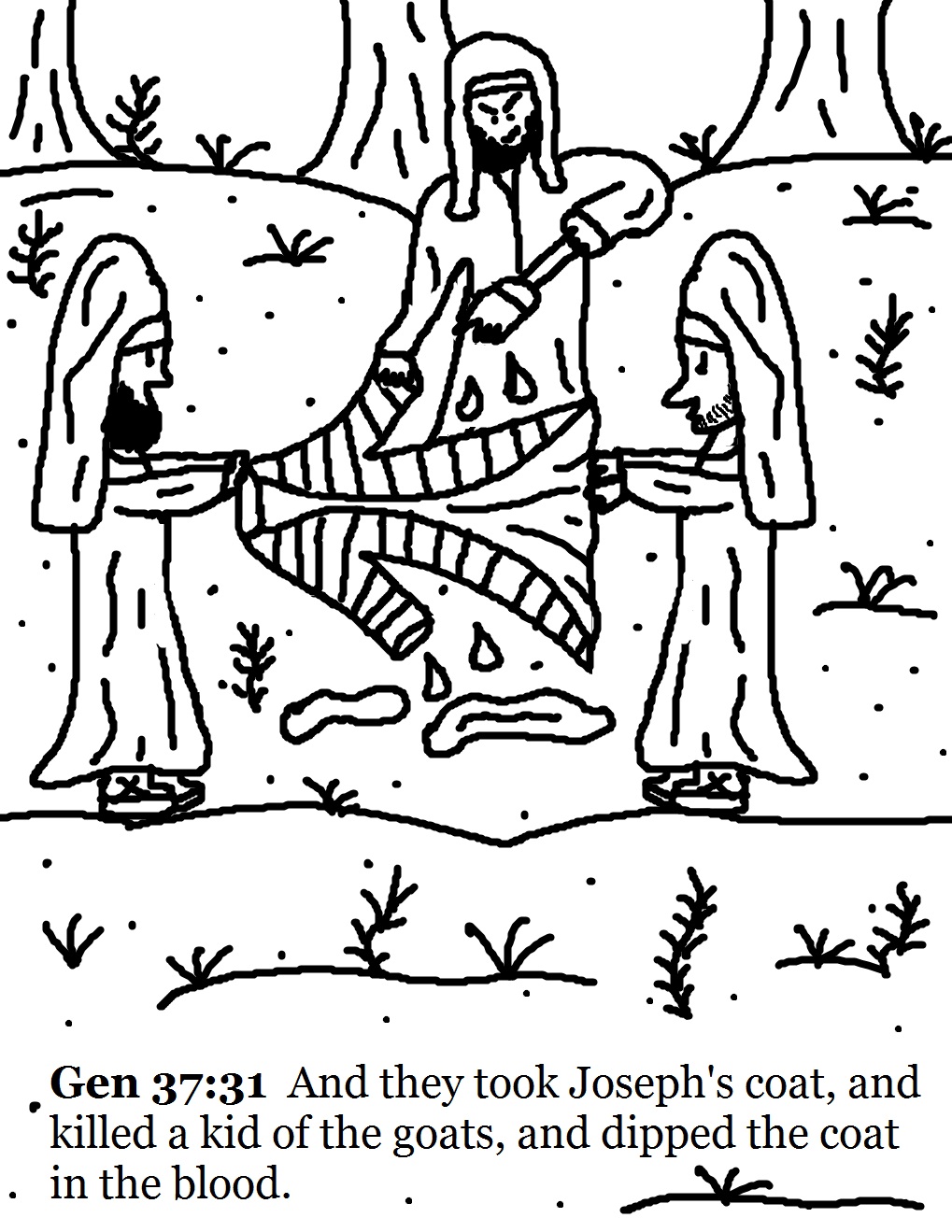 Josephs Coat of many colors Coloring Pages