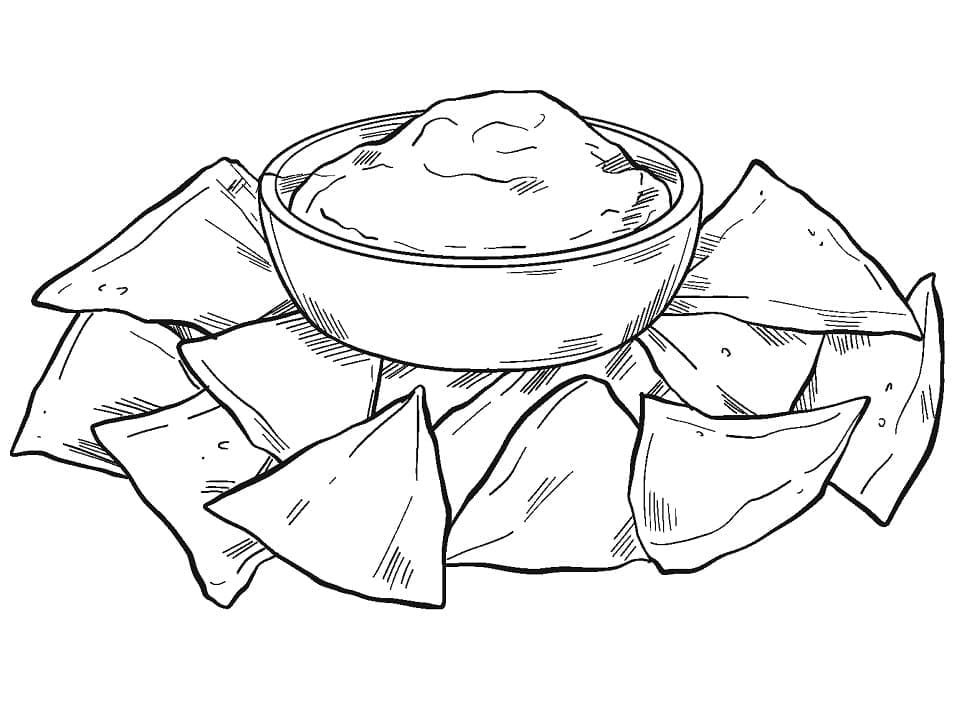 Nachos to Print Coloring Page - Free Printable Coloring Pages for Kids