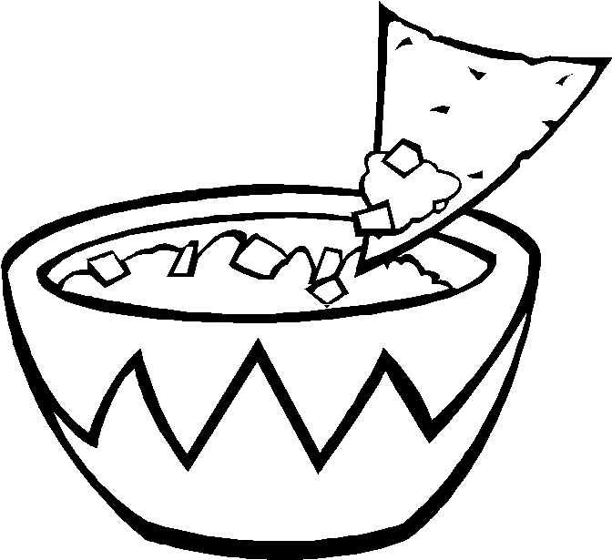 Chips and Salsa Coloring Page - Get Coloring Pages