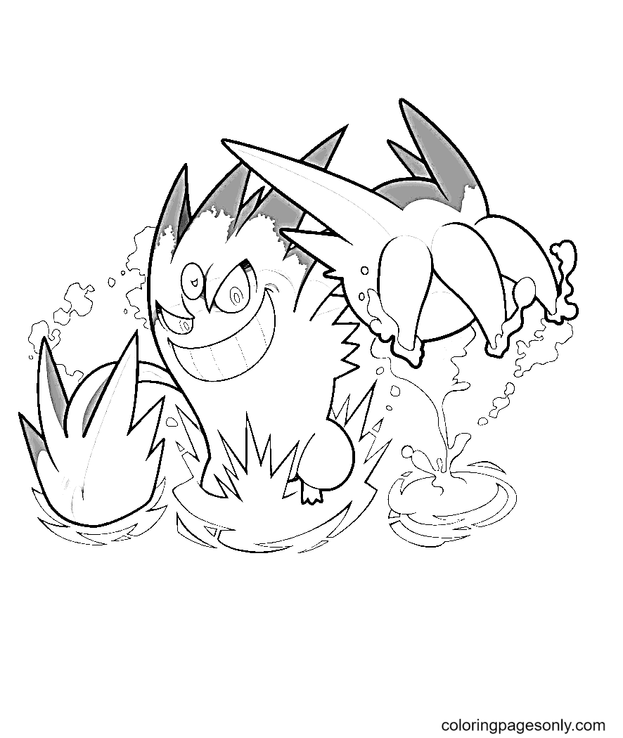 Printable Mega Gengar Coloring Pages - Gengar Coloring Pages - Coloring  Pages For Kids And Adults