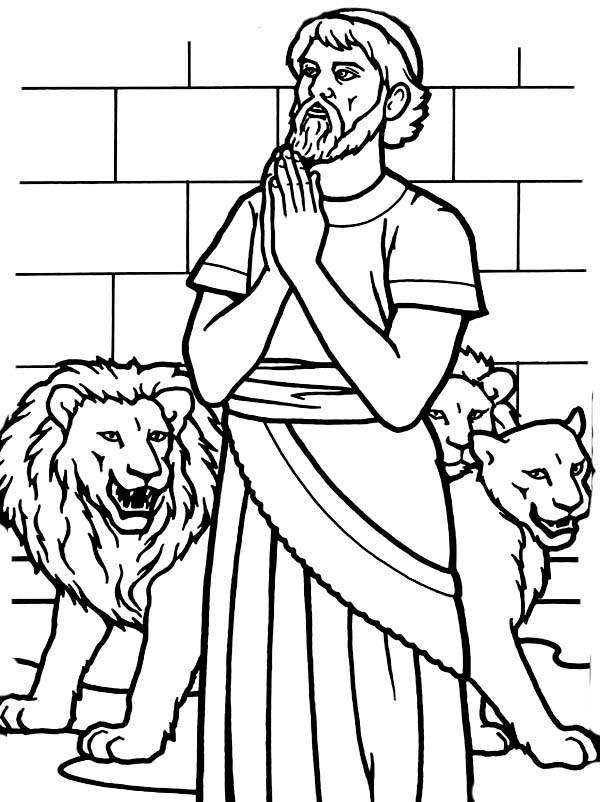 Daniel And Lions Den Coloring Page drawing free image download