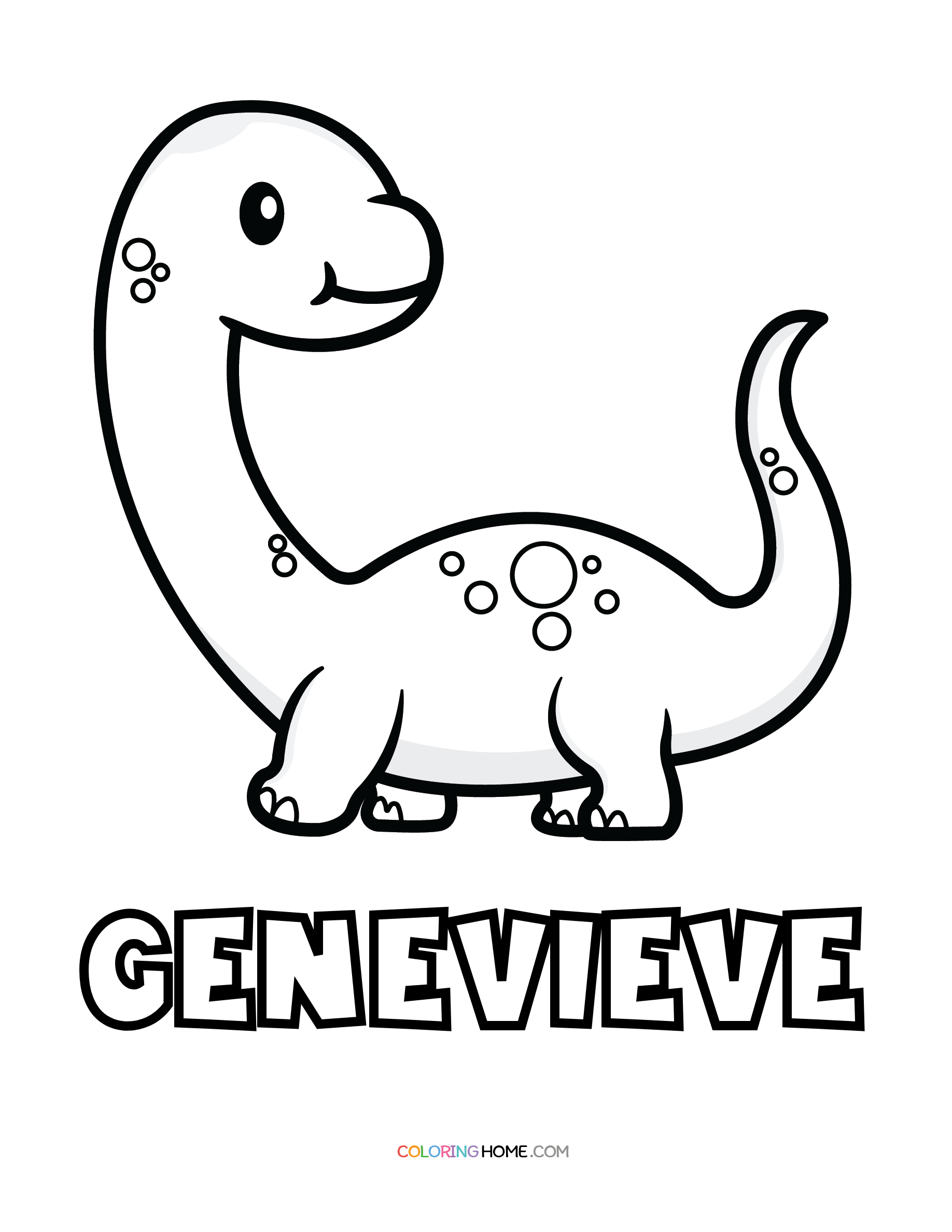 Genevieve dinosaur coloring page