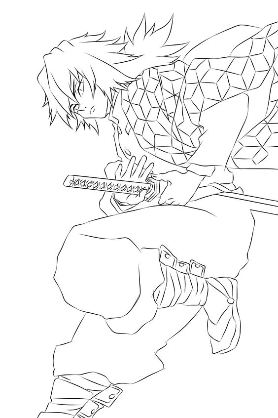 Tomioka Giyu Demon Slayer Coloring Pages - Giyu Tomioka Coloring Pages - Coloring  Pages For Kids And Adults