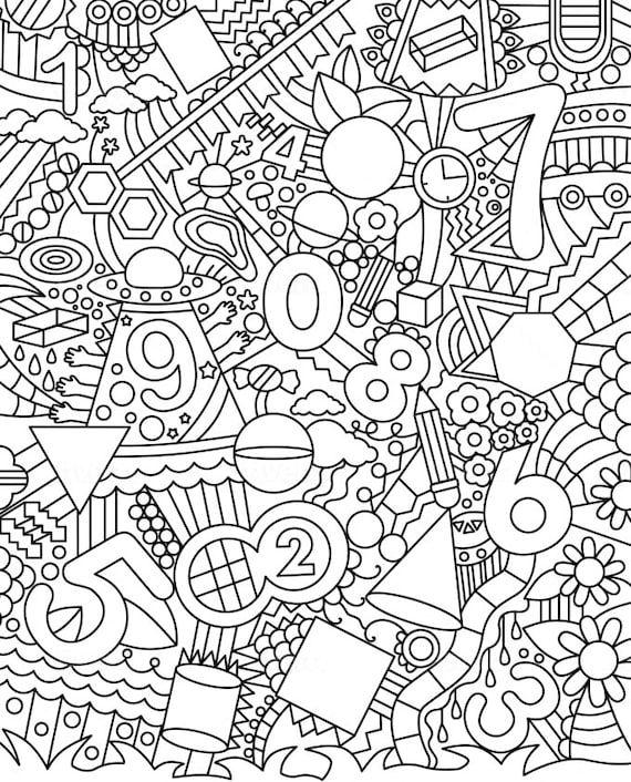Math color by Code Coloring Sheets - Etsy