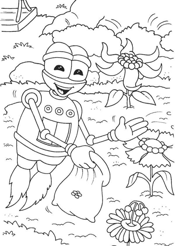Adiboo In The Garden Coloring Page | Adiboo Coloring Page ...