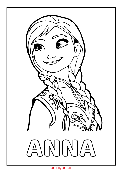 Frozen Anna Printable Coloring Pages For Kids