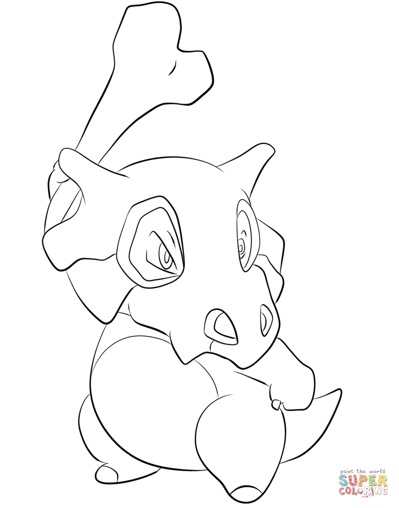 Cubone coloring page | Free Printable Coloring Pages