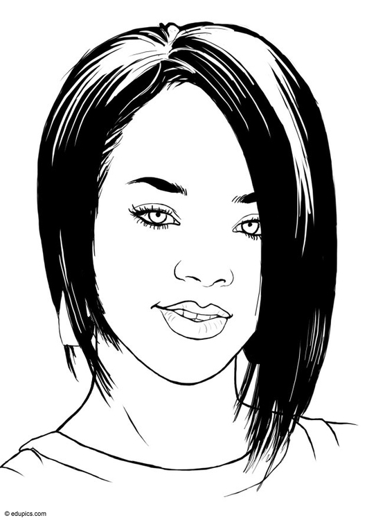 Coloring Page Rihanna - free printable coloring pages - Img 15435