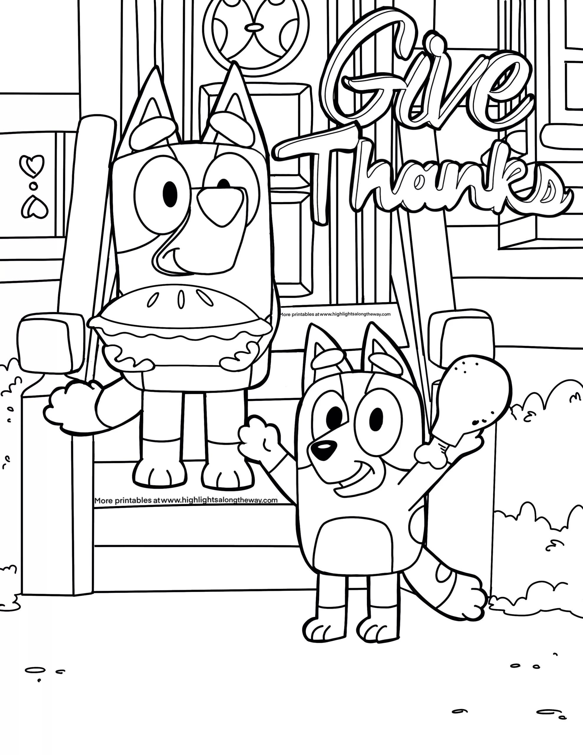 Was looking for Thanksgiving coloring pages to print out and came across  this. It feels so wrong : r/bluey