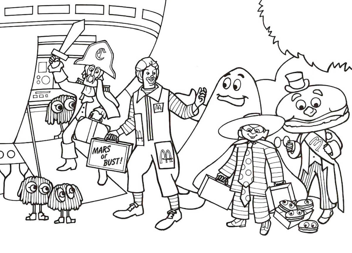 Grimace and Ronald McDonald coloring page - Download, Print or Color Online  for Free