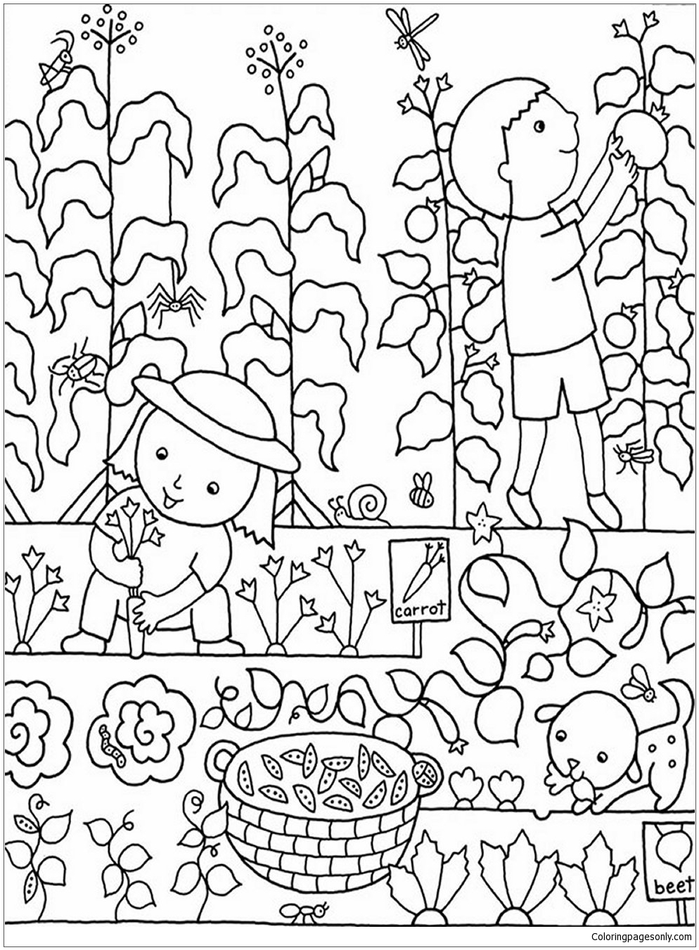 Kids Gardening Coloring Pages - Gardens Coloring Pages - Coloring Pages For  Kids And Adults