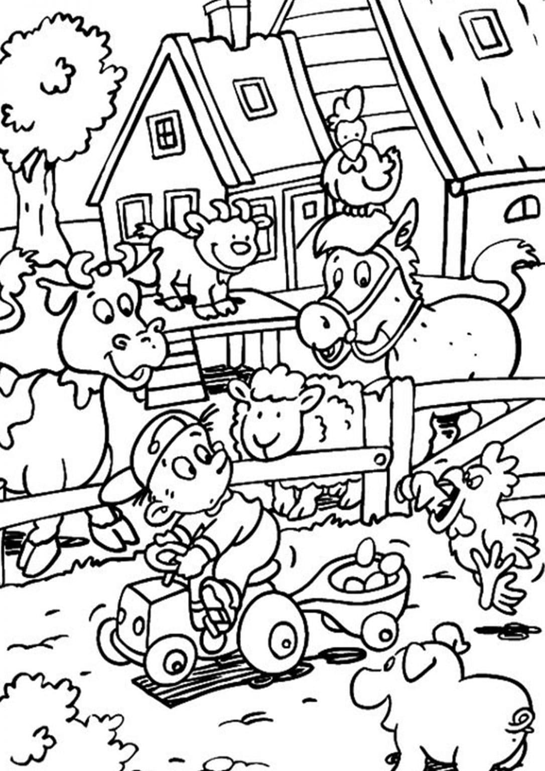 Free & Easy To Print Farm Coloring Pages | Farm coloring pages, Coloring  pages, Farm animal coloring pages