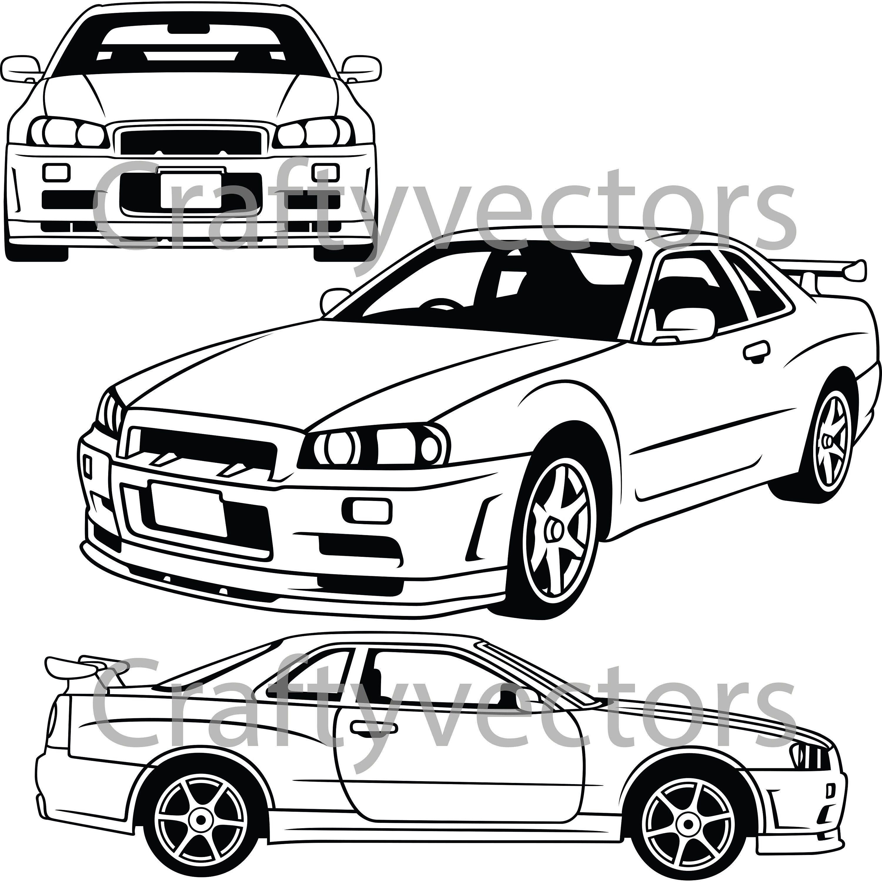 Nissan Skyline 1999 Vector File - Etsy UK | Nissan skyline, Nissan, Skyline