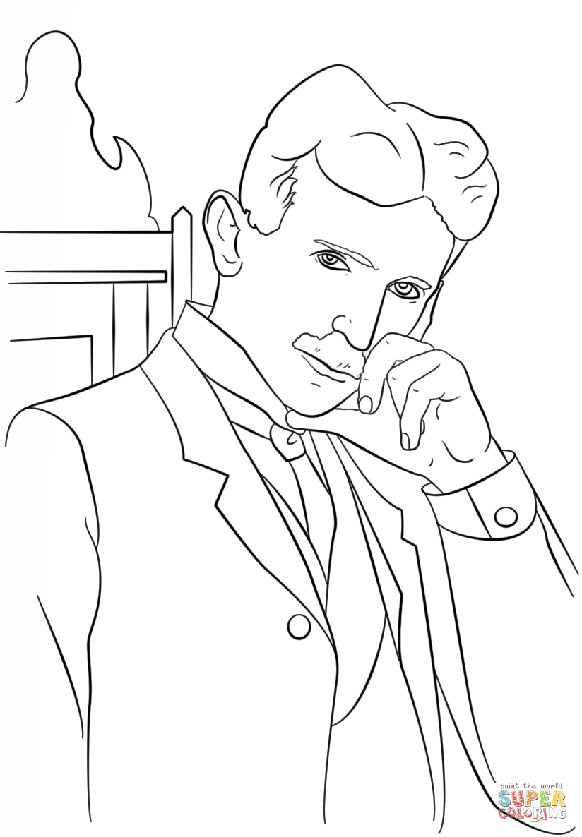 Nikola Tesla coloring page | Free Printable Coloring Pages