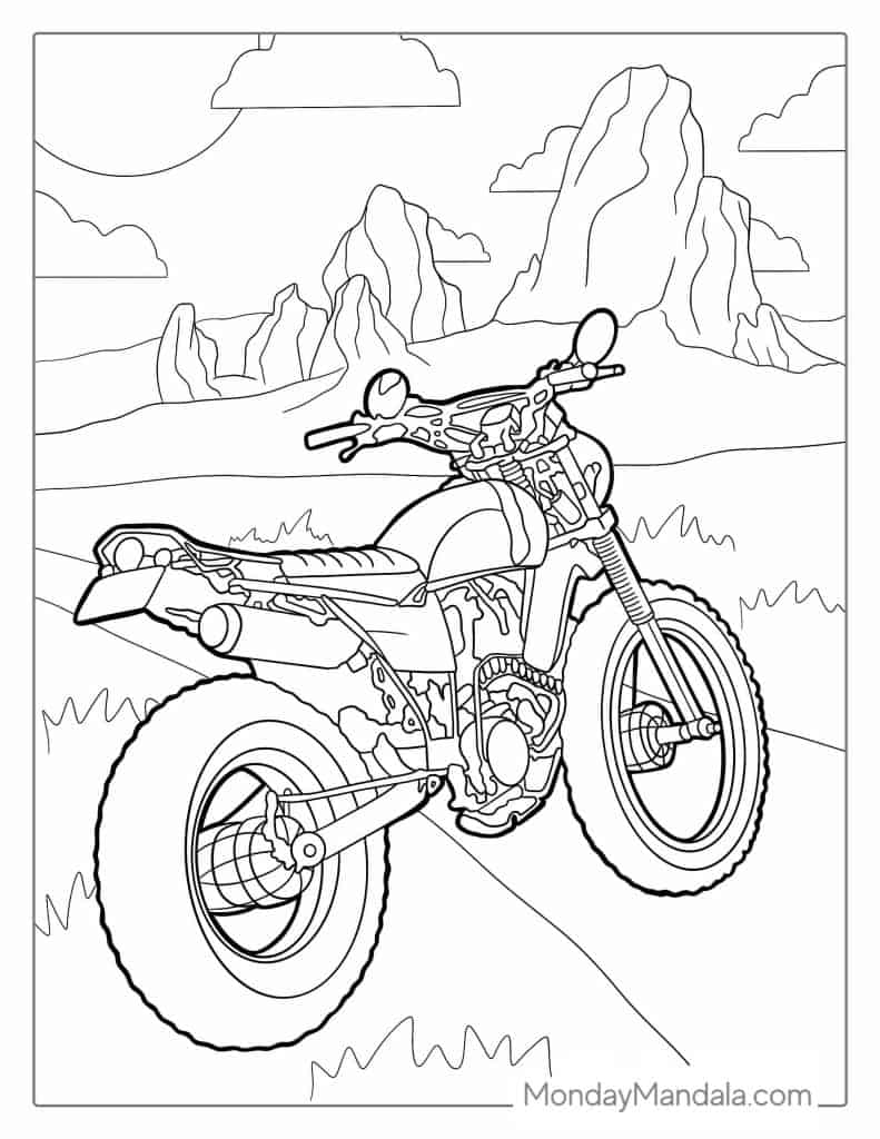 24 Motorcycle Coloring Pages (Free PDF Printables)