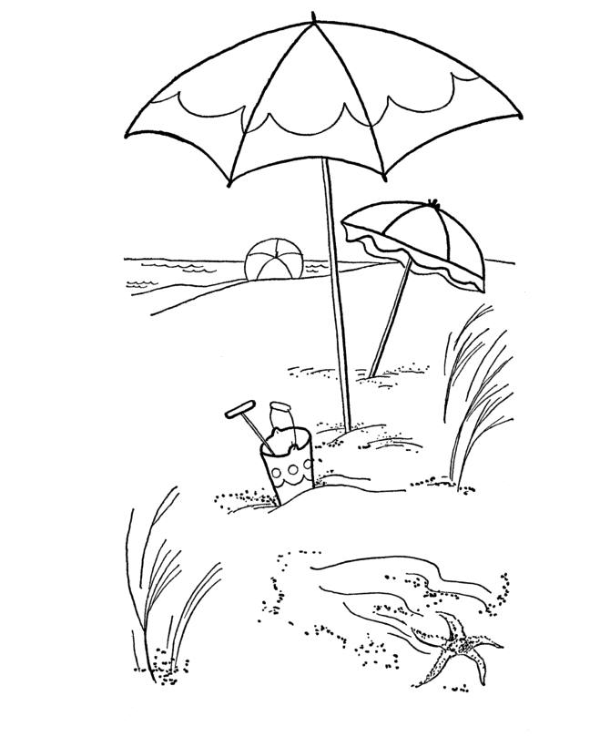 Beach Scene Coloring Pages | Beach Coloring Pages | Printable Free 