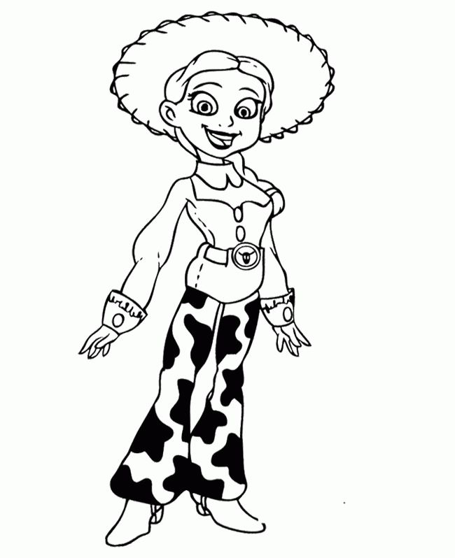 Toy Story Coloring Pages : Toy Story Jessie Wears A Hat Coloring 