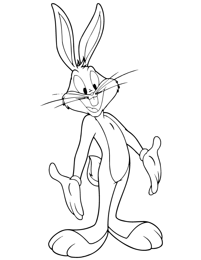 Smiling Bugs Bunny Coloring Page | Free Printable Coloring Pages